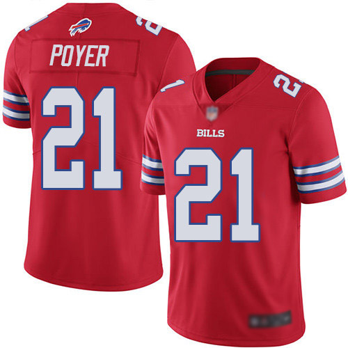 Men Buffalo Bills #21 Jordan Poyer Limited Red Rush Vapor Untouchable NFL Jersey